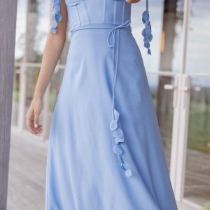 Della Midi Dress - Pale Blue(XXS)